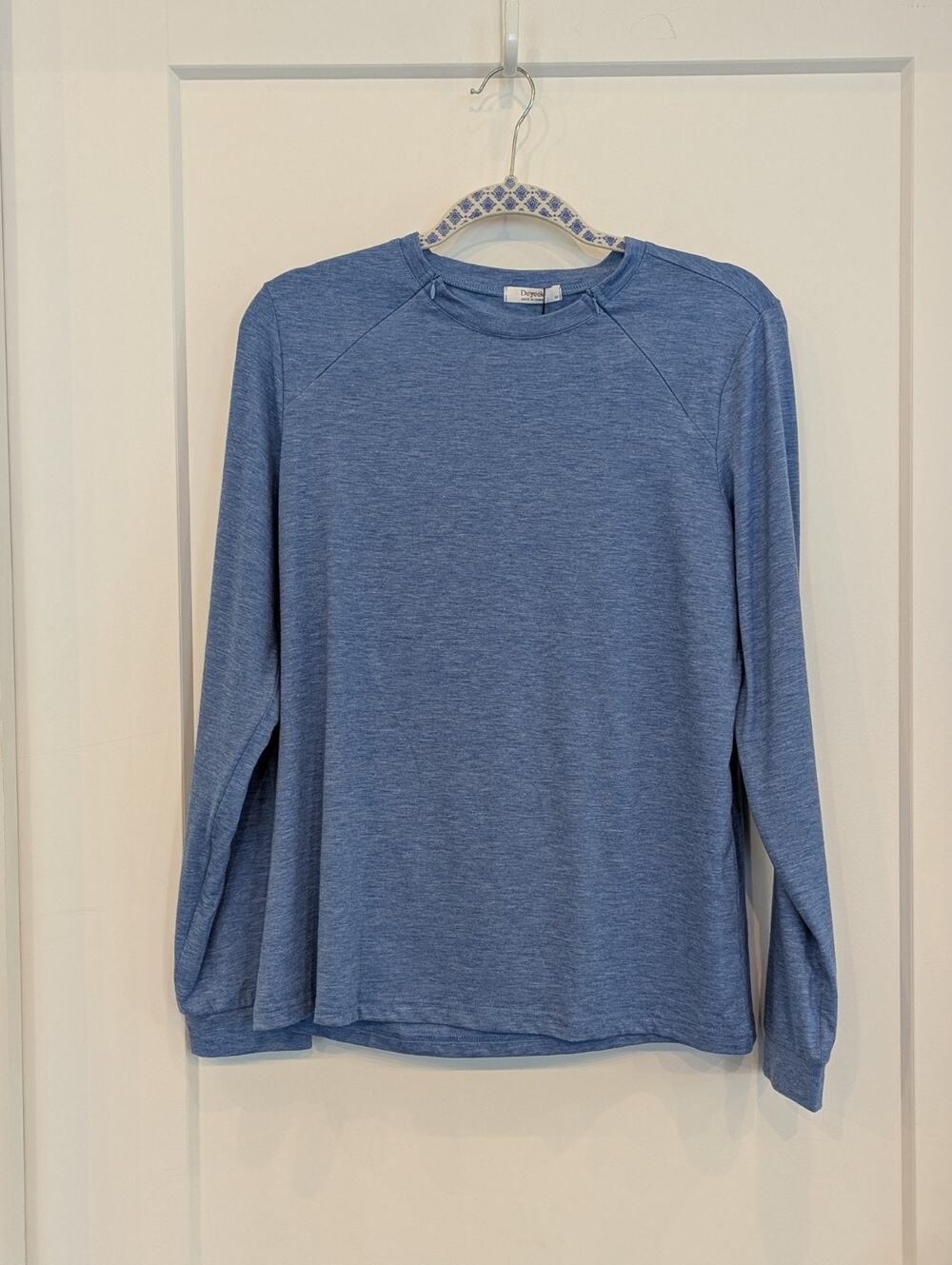Deyeek Chemo Port Access Shirt Women M Blue Long Slv Post Surgery NWT